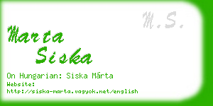 marta siska business card